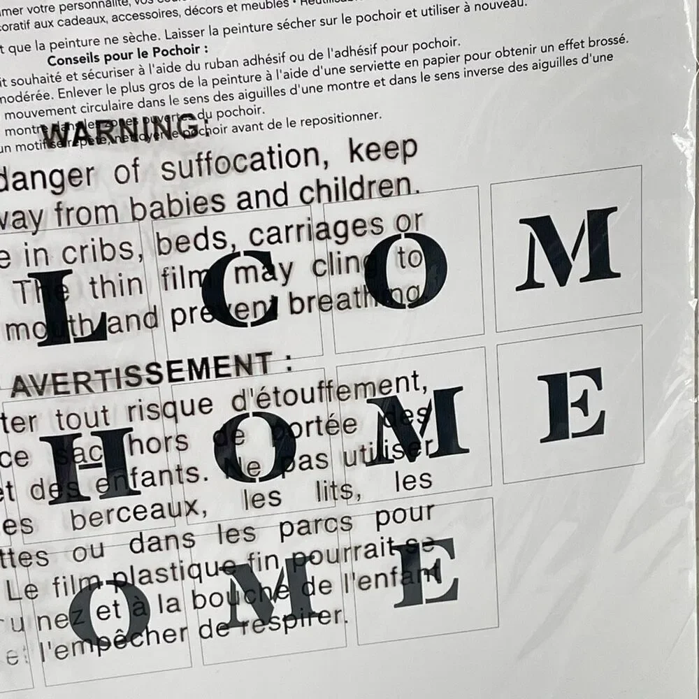 Craft Smart Alphabet Welcome Home Stencil Set 17-Piece 12x12 Inch Letters